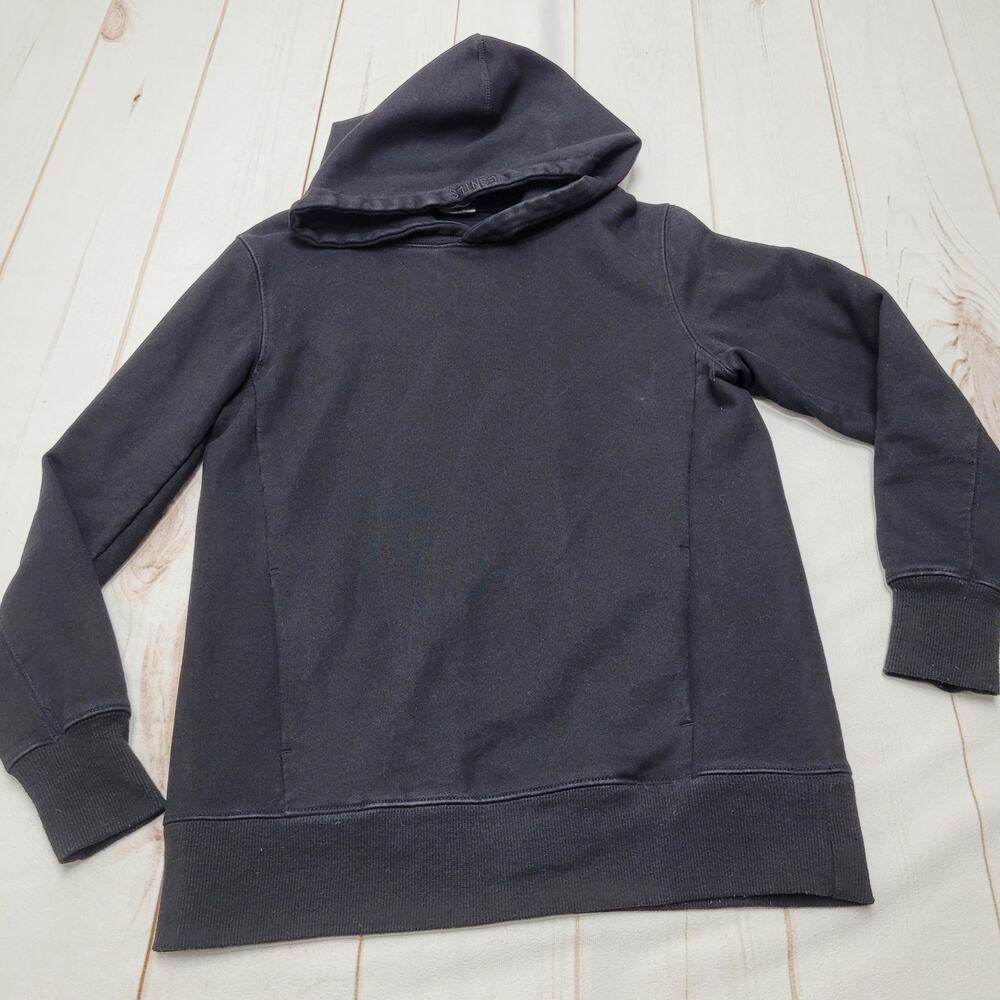 ESNTLS black embroidered heavyweight cotton hoodie sweatshirt
